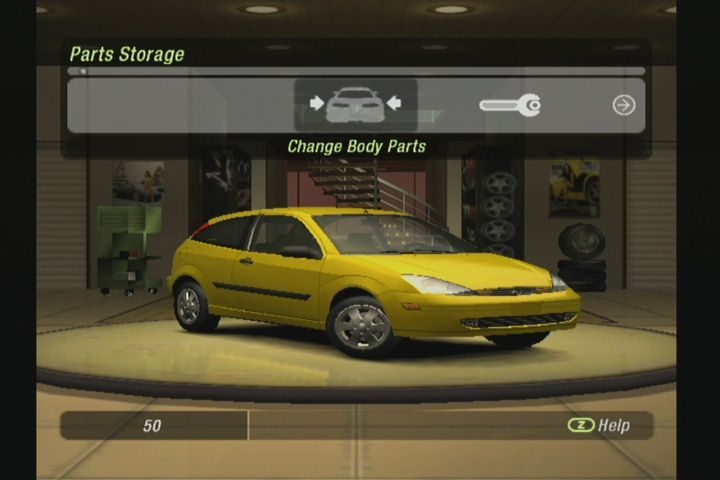 Need for Speed: Underground 2 (GameCube) screenshot: Garage