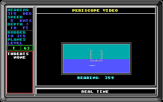 Red Storm Rising (DOS) screenshot: Periscope view.