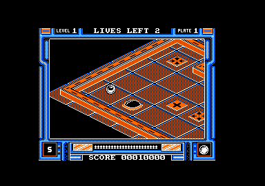 Incredible Shrinking Sphere (Amstrad CPC) screenshot: The action begins