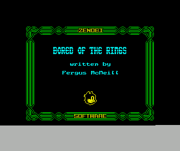 Bored of the Rings (ZX Spectrum) screenshot: Zenobi Software release: Title screen