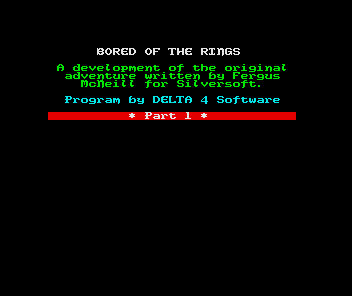 Bored of the Rings (ZX Spectrum) screenshot: Zenobi Software release: Credits