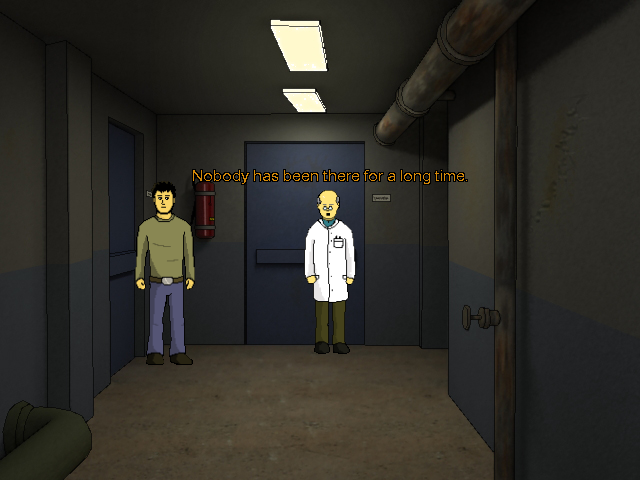 The Experiment Part 2: Menacing Darkness (Windows) screenshot: The door leads to a sealed off part of the research complex