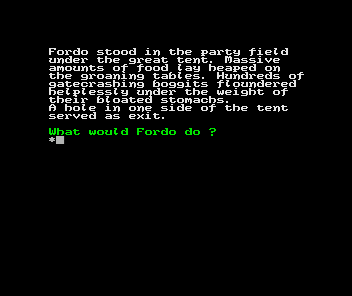 Bored of the Rings (ZX Spectrum) screenshot: Zenobi Software release: First game screen