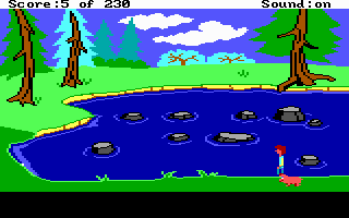 The Black Cauldron (DOS) screenshot: The lake of Caer Dallben