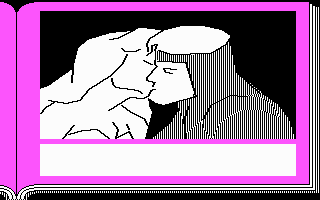 Lane Mastodon vs. the Blubbermen (PC Booter) screenshot: Lane get his girl! (CGA with RGB monitor)