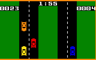 Triple Action (Intellivision) screenshot: Car racing