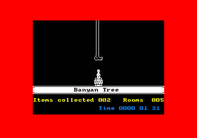 Jet Set Willy II: The Final Frontier (Amstrad CPC) screenshot: I lost my last life. The foot descendeth.