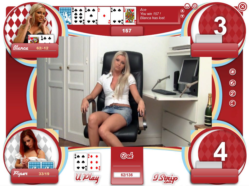 Video Strip Poker (Windows) screenshot: Blanca has lost... (demo version)