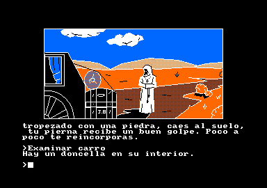 Don Quijote (Amstrad CPC) screenshot: Part 2 - Encounter with the monks