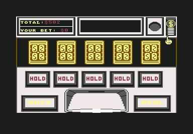 Vegas Gambler (Commodore 64) screenshot: About to play video poker.