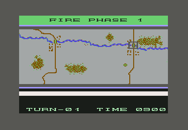Panzer Grenadier (Commodore 64) screenshot: I am firing. I need to select my target.