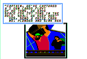 Sid Meier's Pirates! (Apple II) screenshot: Looting the captured ship.