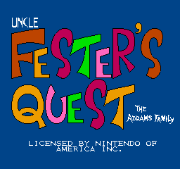 Fester's Quest (NES) screenshot: Title Screen