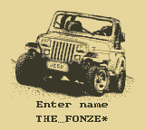Jeep Jamboree: Off Road Adventure (Game Boy) screenshot: Enter your name