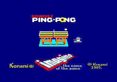Ping Pong (Amstrad CPC) screenshot: Title screen