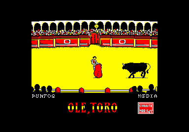 Olé, Toro (Amstrad CPC) screenshot: Toro! Toro!