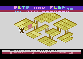 Flip and Flop (Atari 8-bit) screenshot: Intro - Flop the Monkey