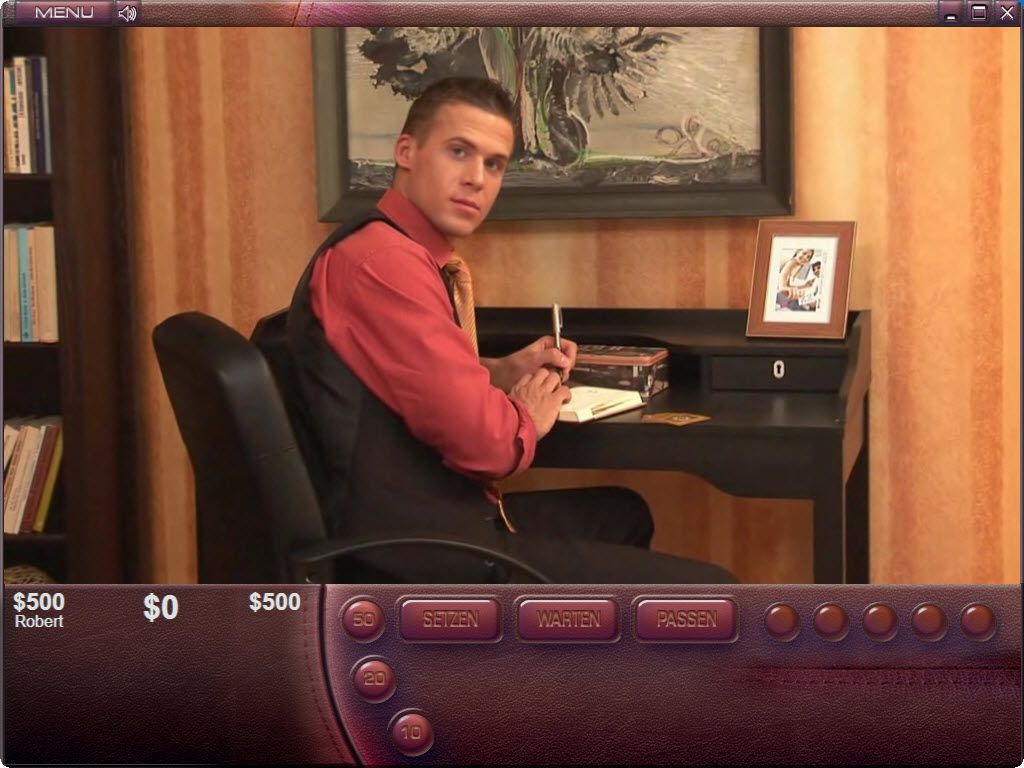 Video Strip Poker Boys (Windows) screenshot: Robert introduces himself (demo version)