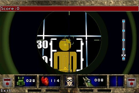Doom II RPG (iPhone) screenshot: This mini-game requires you to aim and shoot your target. Simple? Not really...