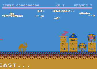 Return of the Mutant Camels (Atari 8-bit) screenshot: Starting screen