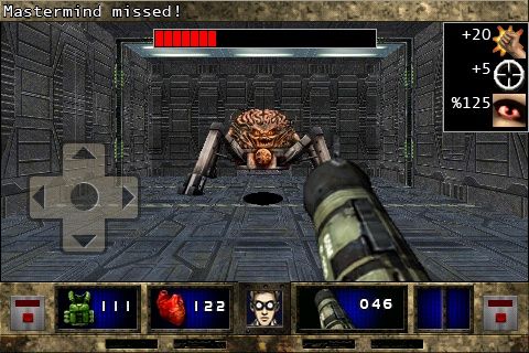 Doom II RPG (iPhone) screenshot: The boss-fights feature a few iconic DOOM-enemies.