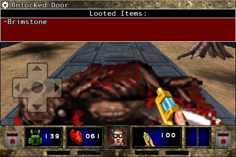 Doom II RPG (iPhone) screenshot: You can loot any body - but don't expect much useful stuff.