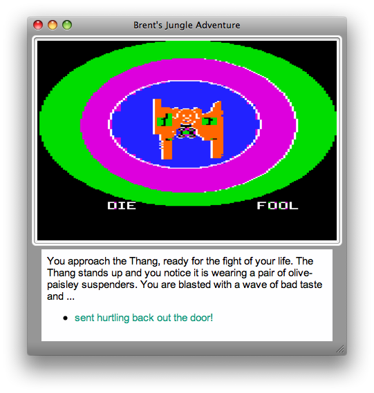 Brent's Jungle Adventure (Macintosh) screenshot: Encountering the dread THANG