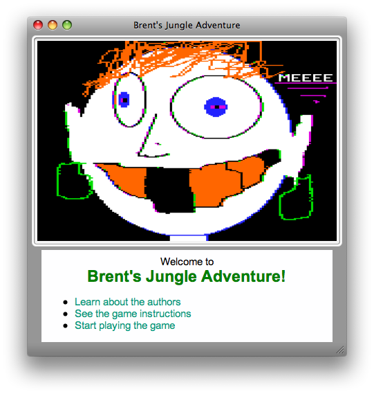 Brent's Jungle Adventure (Macintosh) screenshot: Title screen