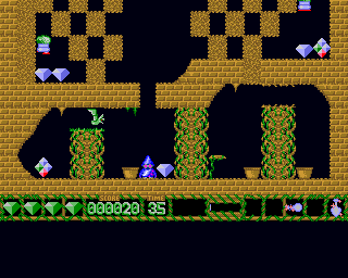 Black Magic (Amiga) screenshot: Bottom of the level 1 caves