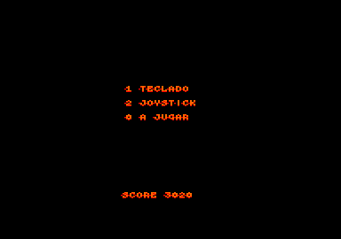 Score 3020 (Amstrad CPC) screenshot: Main menu