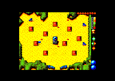 Score 3020 (Amstrad CPC) screenshot: Under fire!