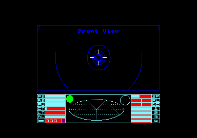 Elite (Amstrad CPC) screenshot: Leaving the space station