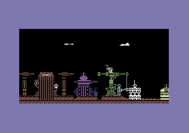 Neoclyps (Commodore 64) screenshot: I destroyed this radar tower on this structure.