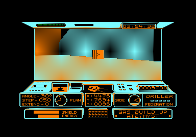 Space Station Oblivion (Amstrad CPC) screenshot: ...opens the doorway on the right.