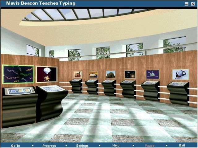 Mavis Beacon Teaches Typing: New UK Version 11 (Windows) screenshot: The Games Hallway.