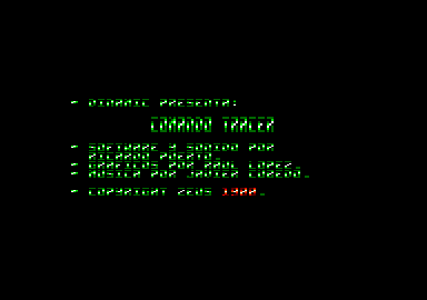 Comando Tracer (Amstrad CPC) screenshot: Game credits