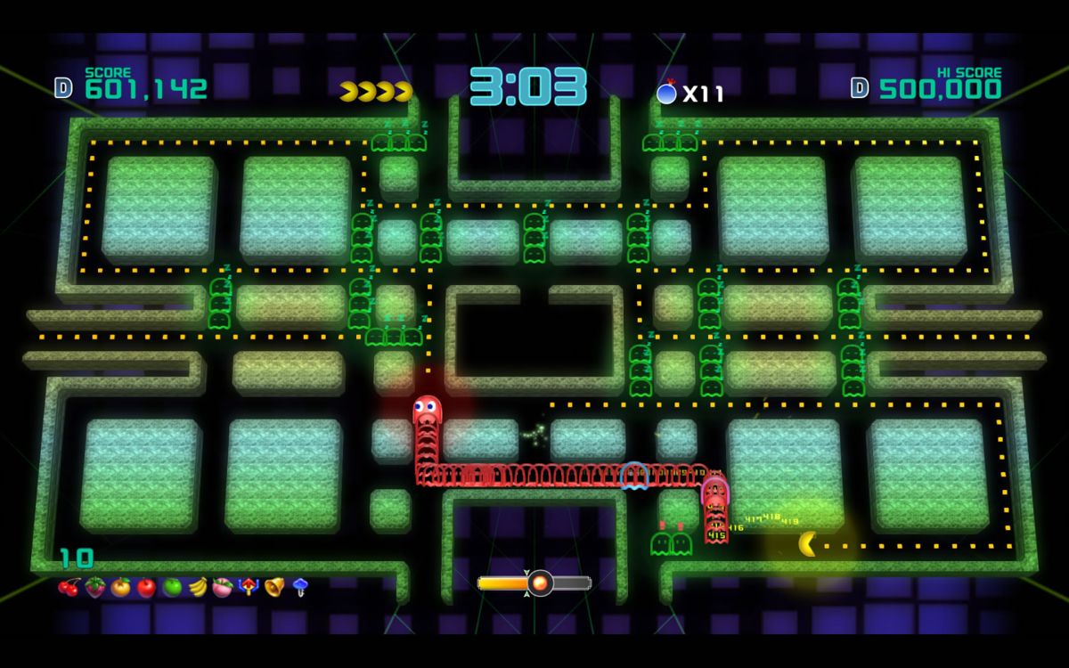 Pac-Man: Championship Edition 2 (Windows) screenshot: The gauge is only half full.