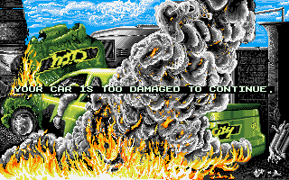 Days of Thunder (DOS) screenshot: Car Wrecked