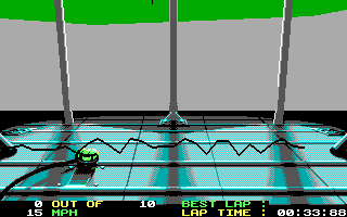 Days of Thunder (DOS) screenshot: Back View (EGA)