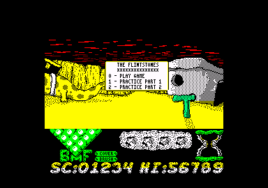 The Flintstones (Amstrad CPC) screenshot: Main menu