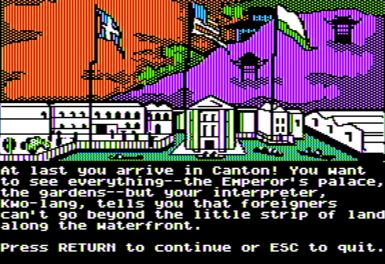 Microzine #24 (Apple II) screenshot: Captains of the China Trade - And Make my Way to Canton