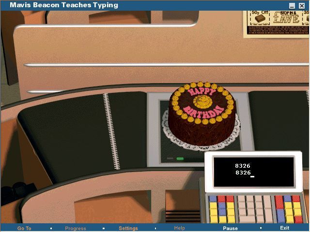 Mavis Beacon Teaches Typing: New UK Version 11 (Windows) screenshot: Check-out Time: This is a test using numeric keys only