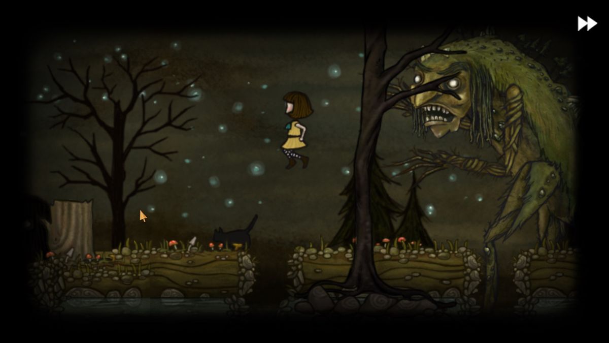 Fran Bow (Windows) screenshot: A short platform level between the chapters