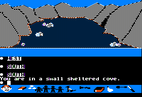 Swiss Family Robinson (Apple II) screenshot: Cove.