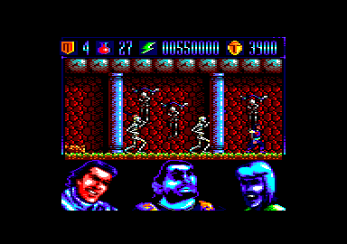El Capitán Trueno (Amstrad CPC) screenshot: Skeletons!