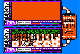 Spy vs. Spy: The Island Caper (Apple II) screenshot: Sword fight!