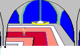 King's Quest (Apple II) screenshot: Hallway continued.