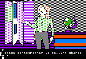 The Tracer Sanction (Apple II) screenshot: Map shop.