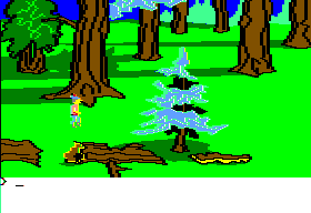 King's Quest II: Romancing the Throne (Apple II) screenshot: More forest.