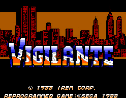 Vigilante (SEGA Master System) screenshot: Title screen